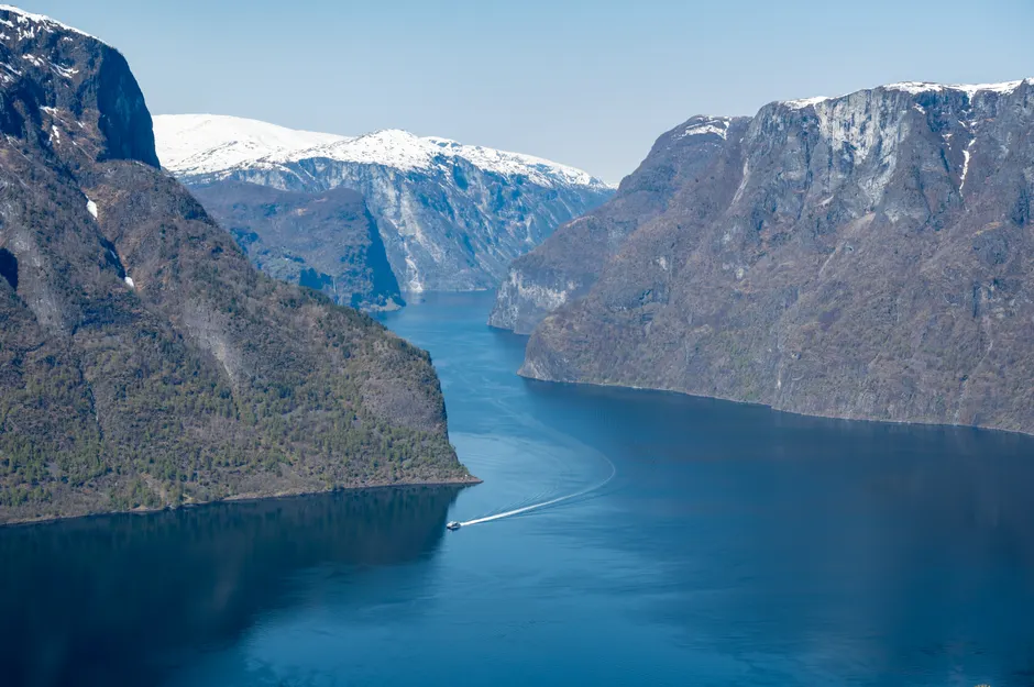 Detail Fjordlandschaft Norwegen Straße Am Wasser Panorama Number 2