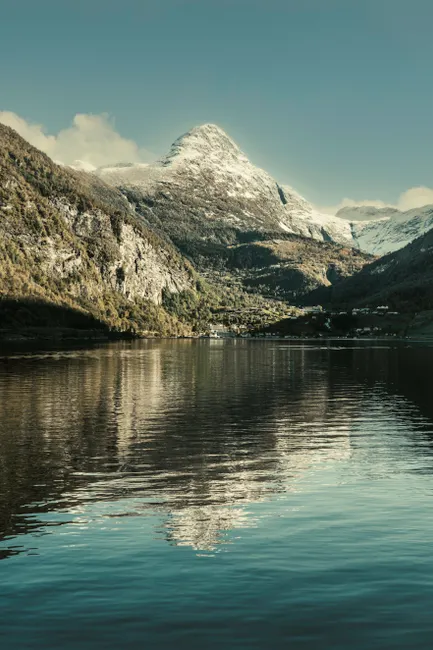 Detail Fjordlandschaft Norwegen Straße Am Wasser Panorama Number 11