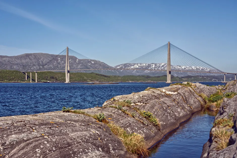 Detail Fjordlandschaft Norwegen Straße Am Wasser Panorama Number 18