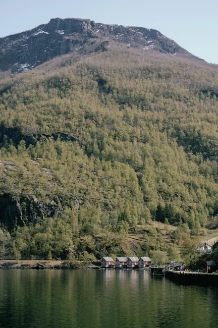 Detail Fjordlandschaft Norwegen Straße Am Wasser Panorama Number 4