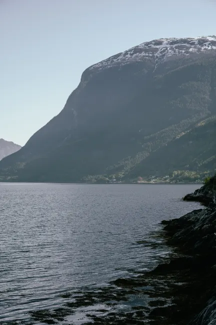 Detail Fjordlandschaft Norwegen Straße Am Wasser Panorama Number 8