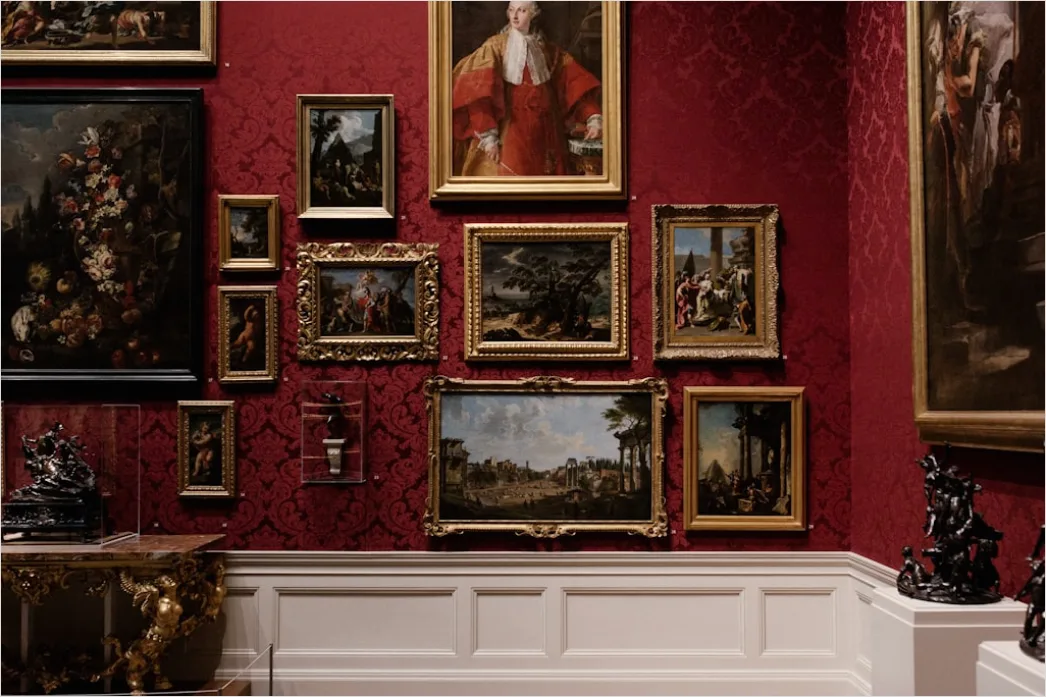 Gemaelde An Wand Im Museum Perspektive Mit Rahmen Detailaufnahme 6390