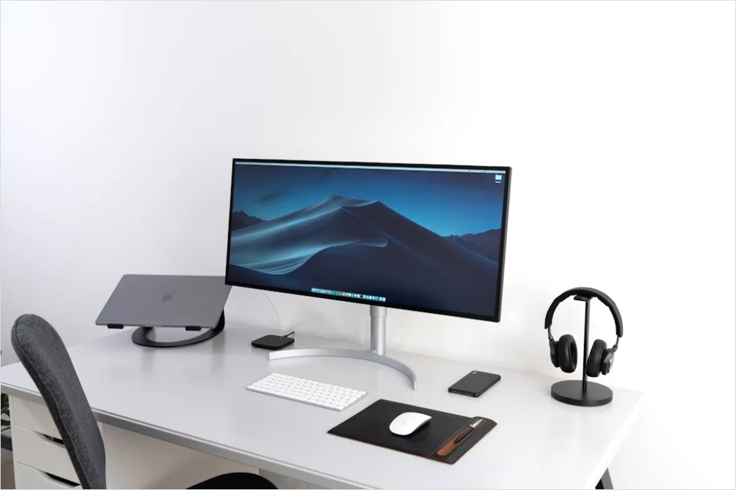 Homeoffice Ergonomie Monitor Auf Standfuss Foto 6d2b