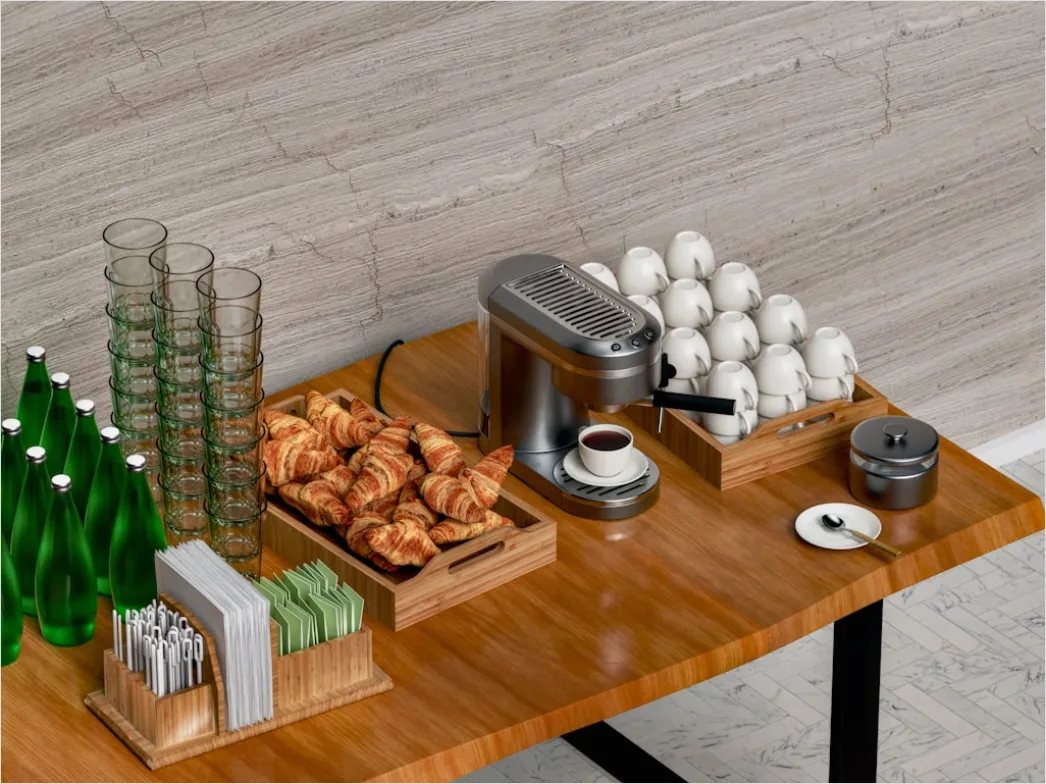 Detail Hotel Frühstück Buffet Croissants Und Kaffeetassen Number 20