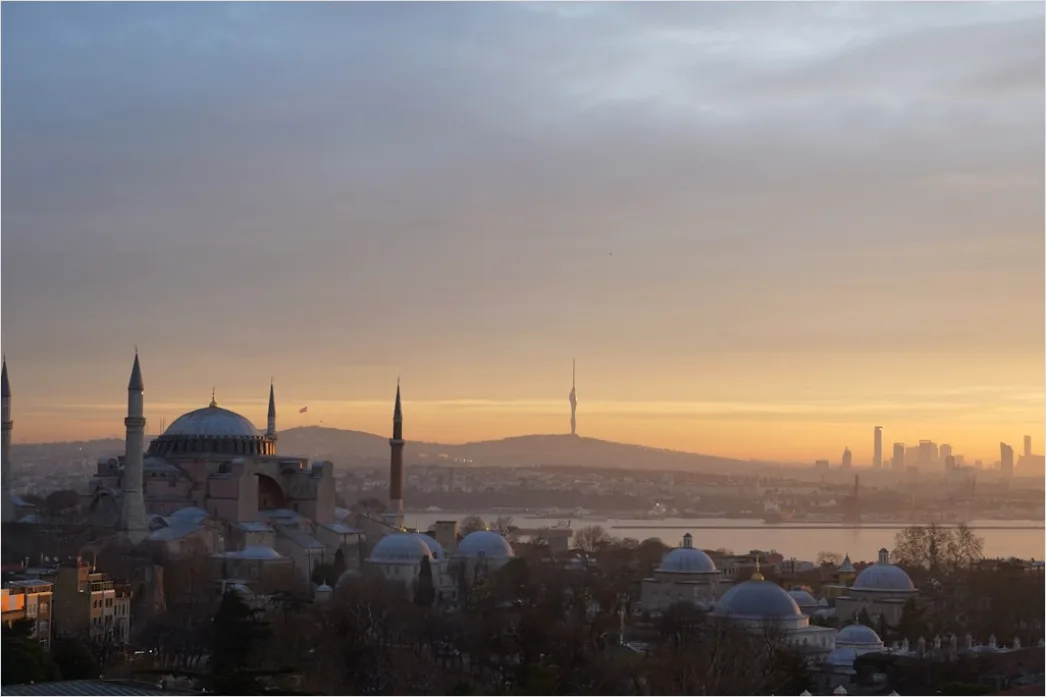 Detail Istanbul Hagia Sophia Skyline Bei Sonnenuntergang Number 19