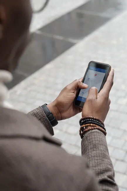 Detail Kartenapp Navigation Auf Smartphone Nahaufnahme Number 10