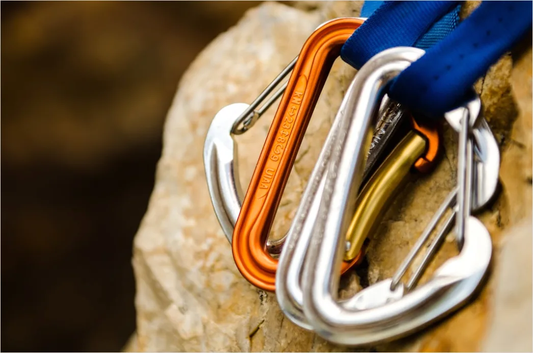 Klettersteig Set Karabiner Am Gurt Nahaufnahme Cd58