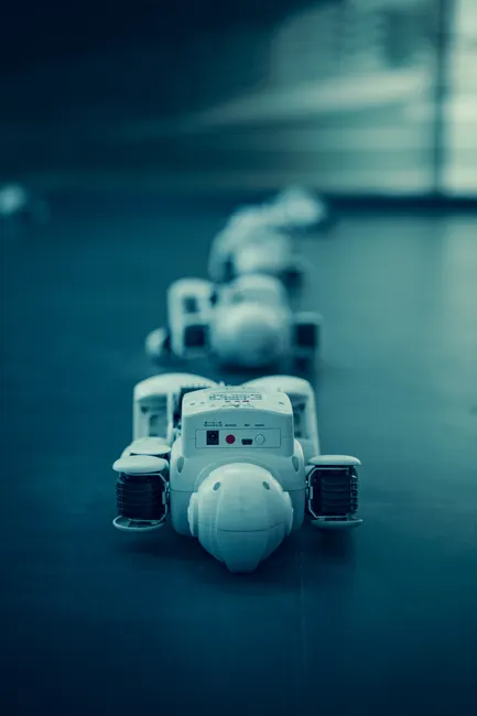Lager Automation Roboter Faehrt Durch Gang Foto Aac0