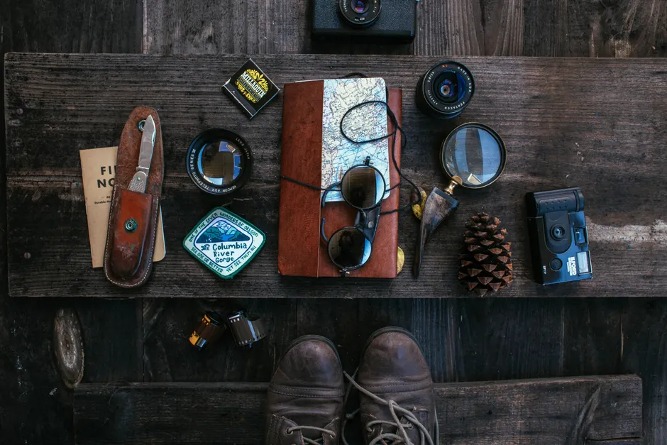 Detail Minimal Travel Accessories Flat Lay Neutraler Hintergrund Number 18