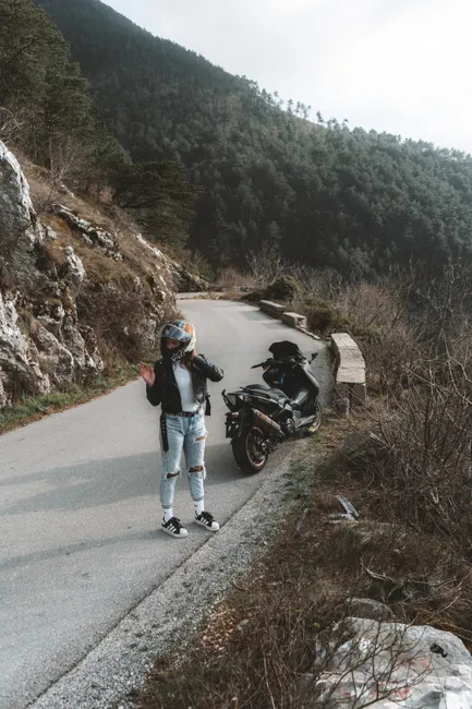 Detail Motorrad Tour Auf Passstraße Alpen Kurven Number 12