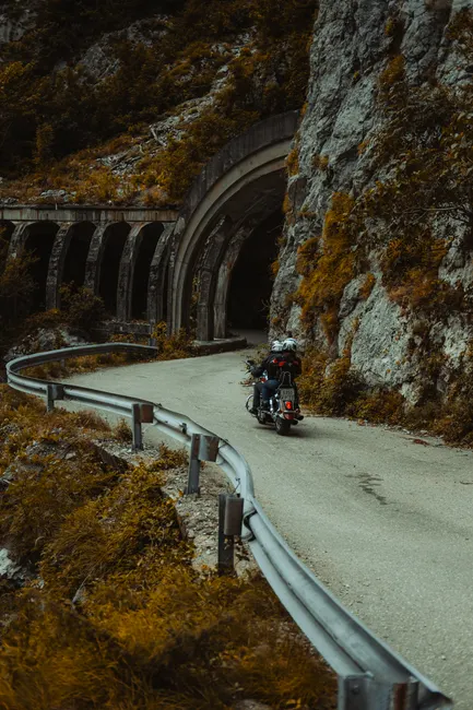 Detail Motorrad Tour Auf Passstraße Alpen Kurven Number 19