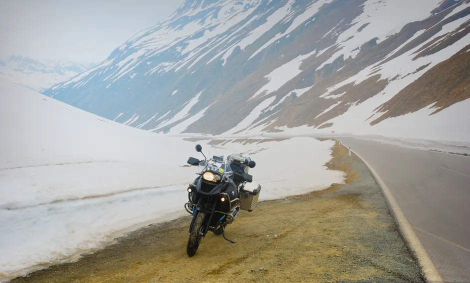 Detail Motorrad Tour Auf Passstraße Alpen Kurven Number 20