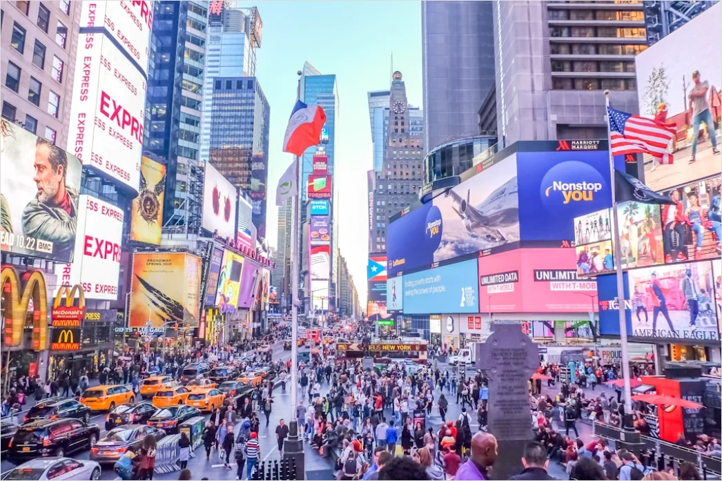 Detail New York Times Square Lichter Menschenmenge Number 2