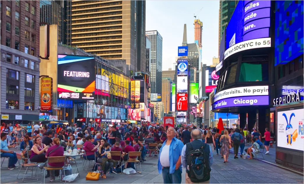 Detail New York Times Square Lichter Menschenmenge Number 11