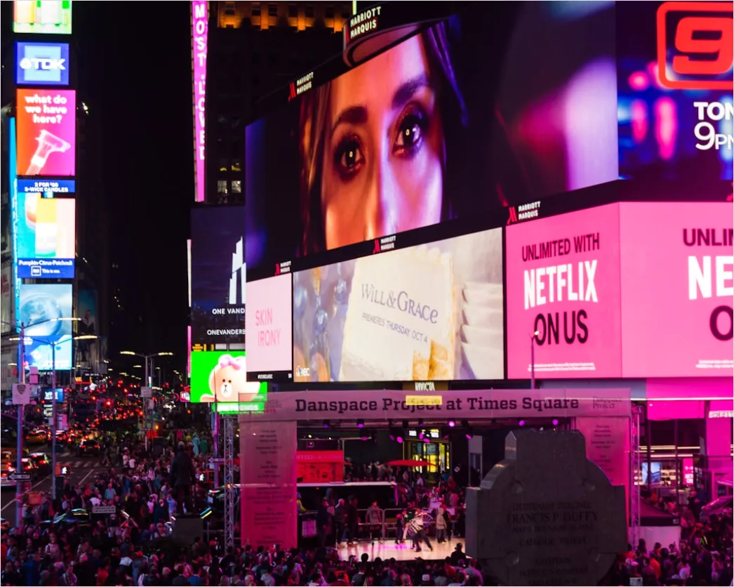Detail New York Times Square Lichter Menschenmenge Number 12