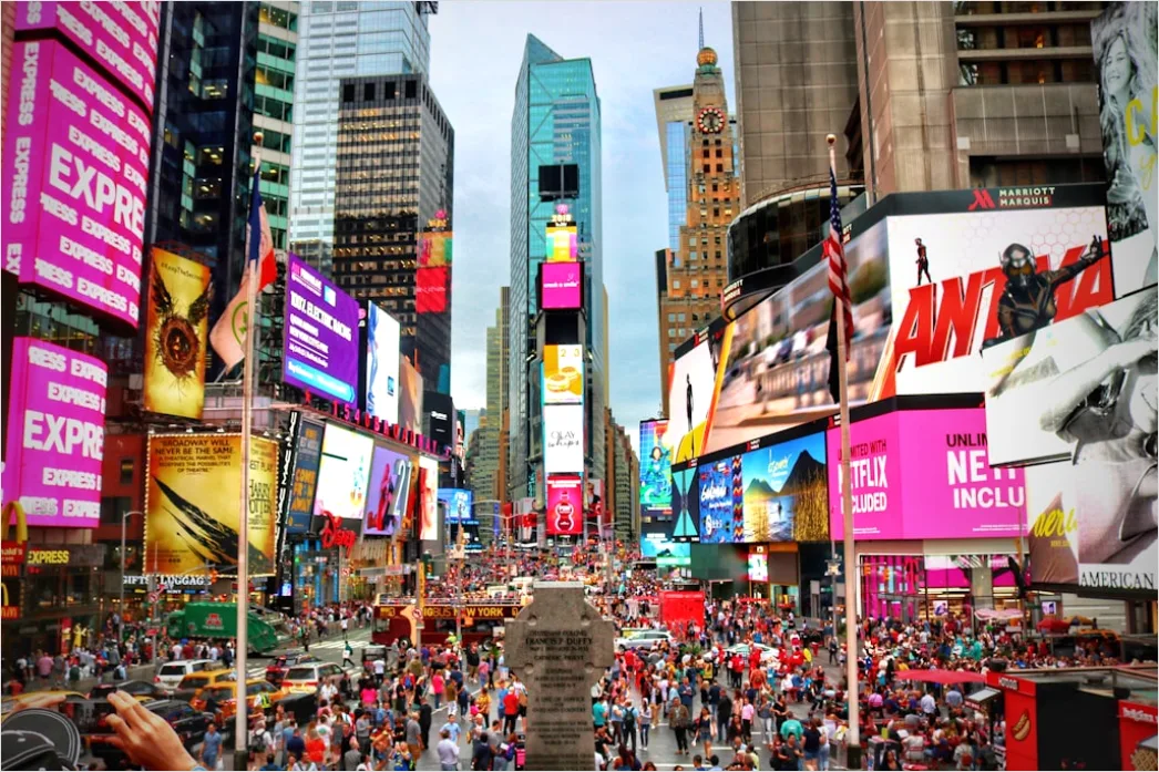 Detail New York Times Square Lichter Menschenmenge Number 13