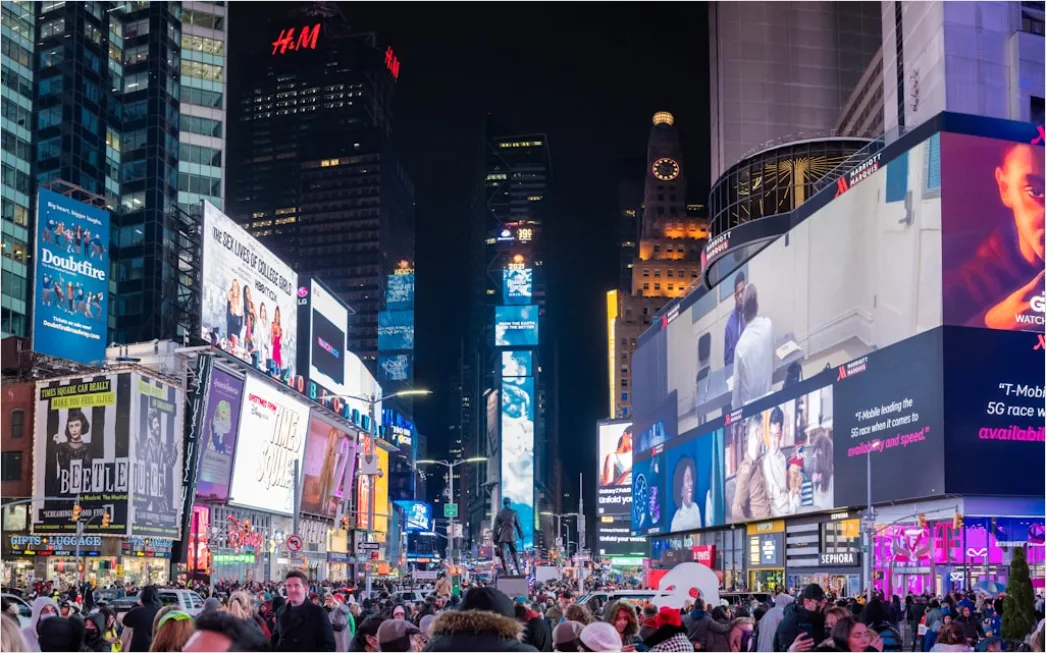 Detail New York Times Square Lichter Menschenmenge Number 14