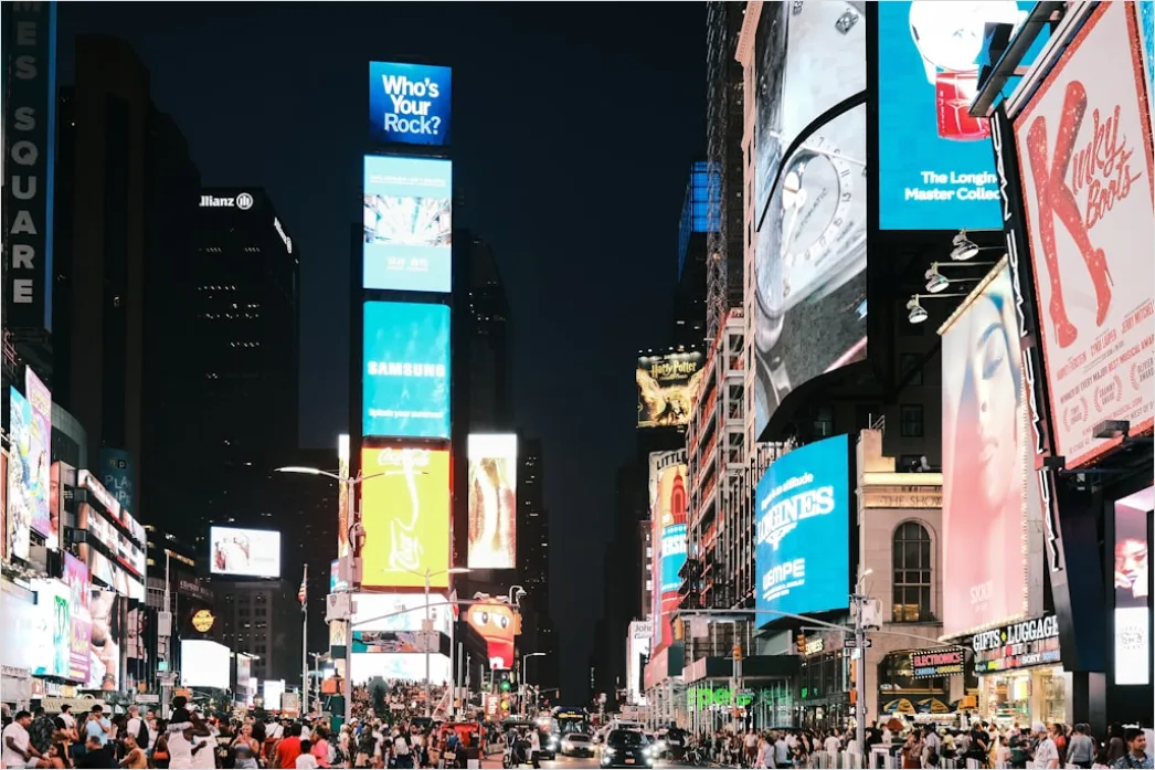 Detail New York Times Square Lichter Menschenmenge Number 18