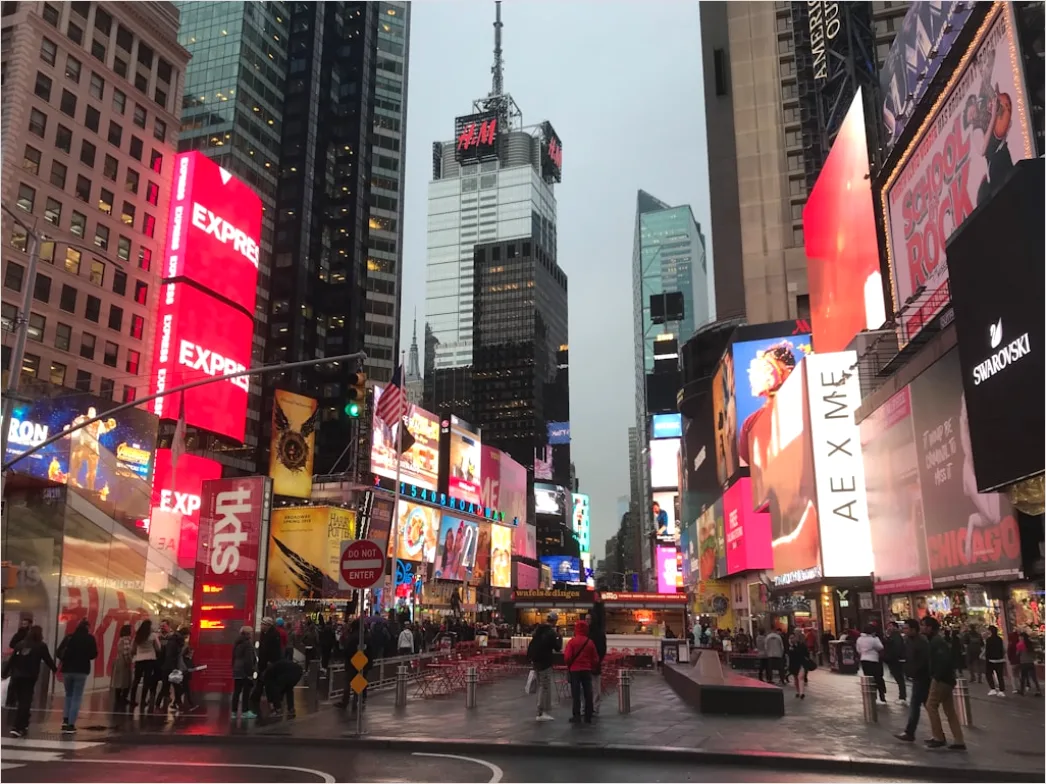 Detail New York Times Square Lichter Menschenmenge Number 19