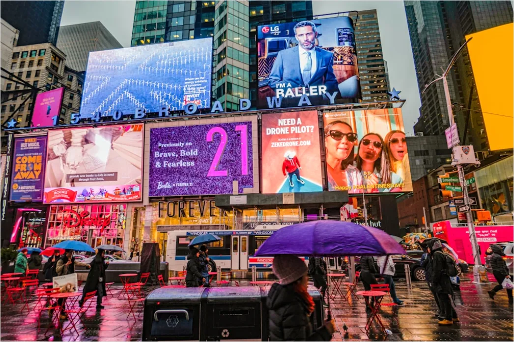 Detail New York Times Square Lichter Menschenmenge Number 20