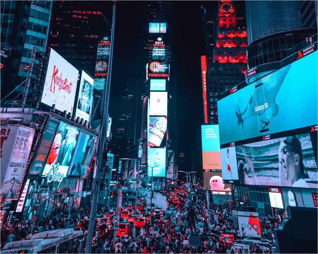 Detail New York Times Square Lichter Menschenmenge Number 3