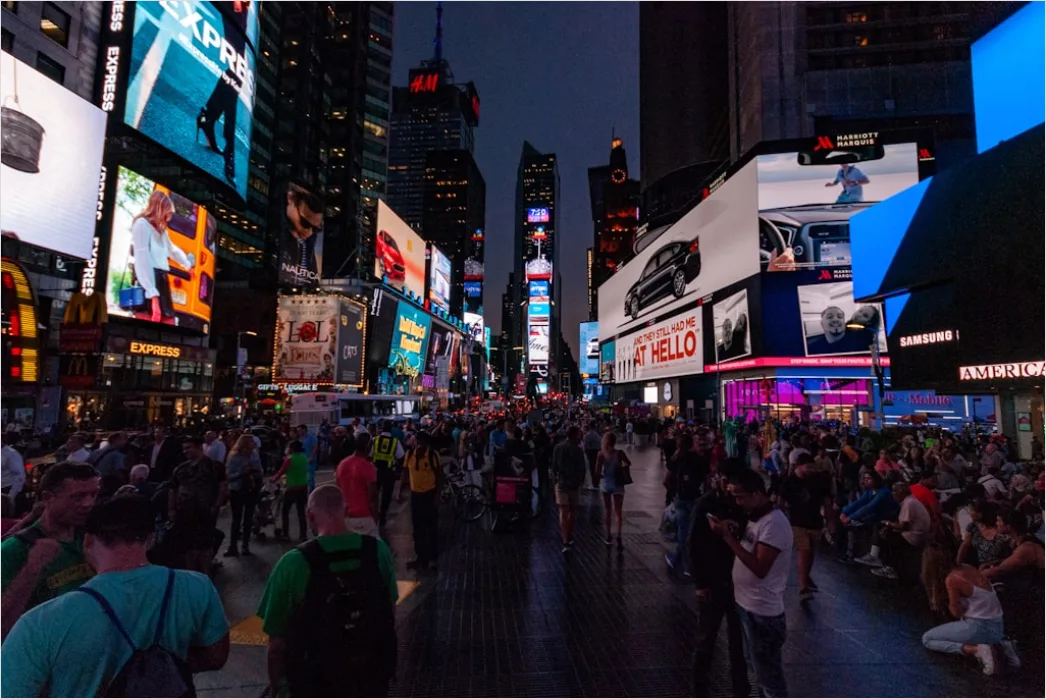 Detail New York Times Square Lichter Menschenmenge Number 4