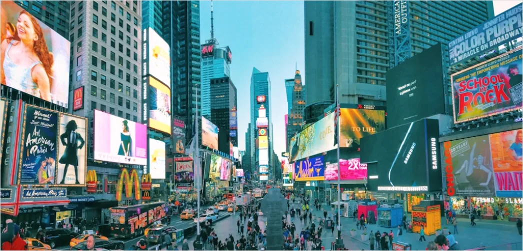 Detail New York Times Square Lichter Menschenmenge Number 6