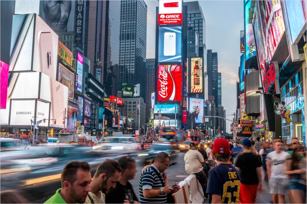 Detail New York Times Square Lichter Menschenmenge Number 8