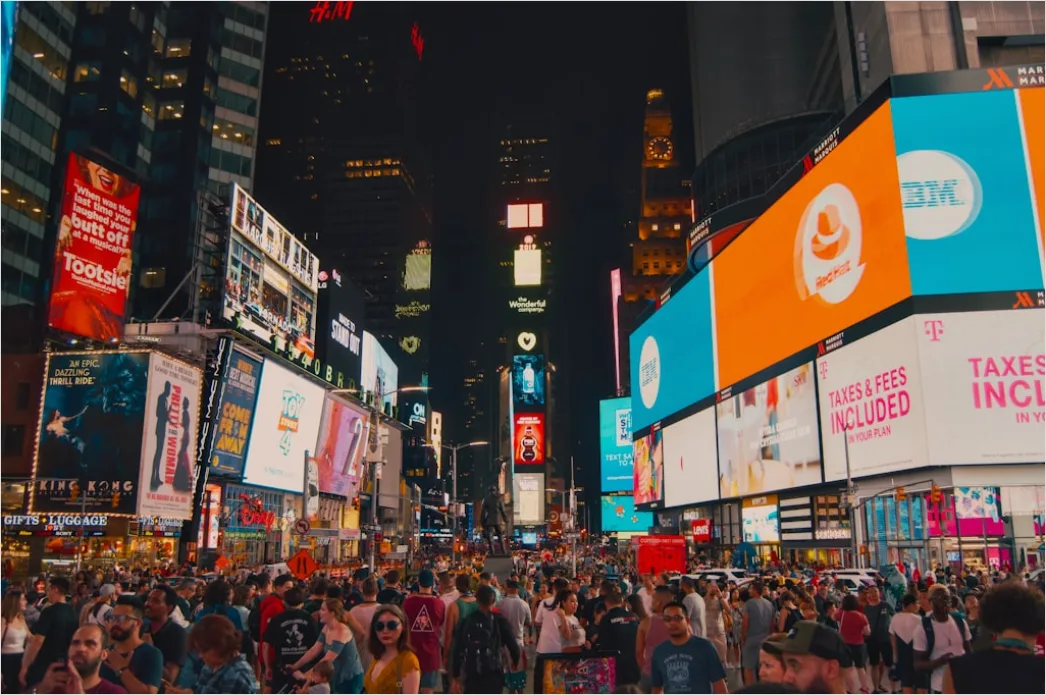 Detail New York Times Square Lichter Menschenmenge Number 10