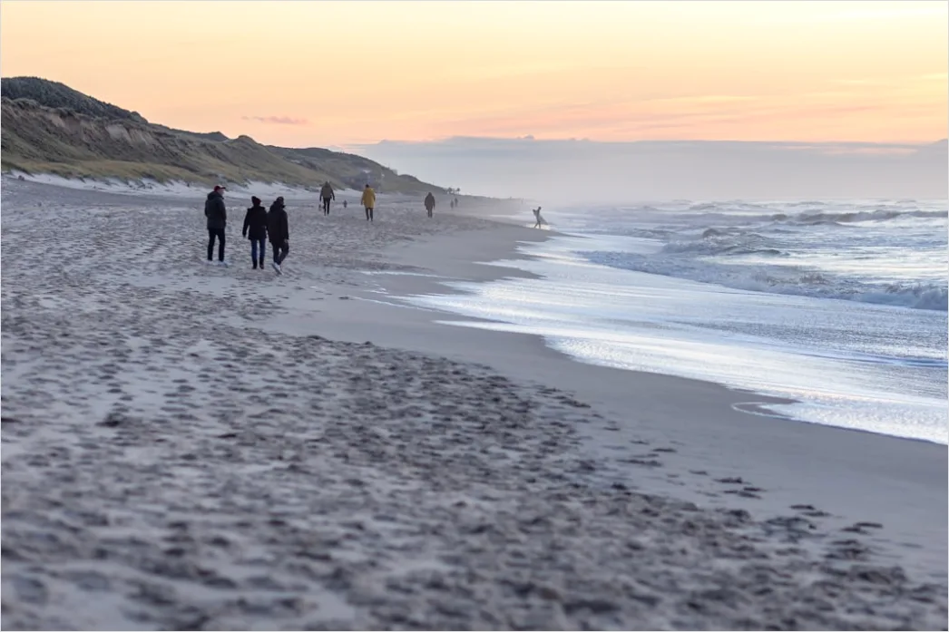 Nordsee Wattwanderung Bei Ebbe Menschen Silhouette 1776