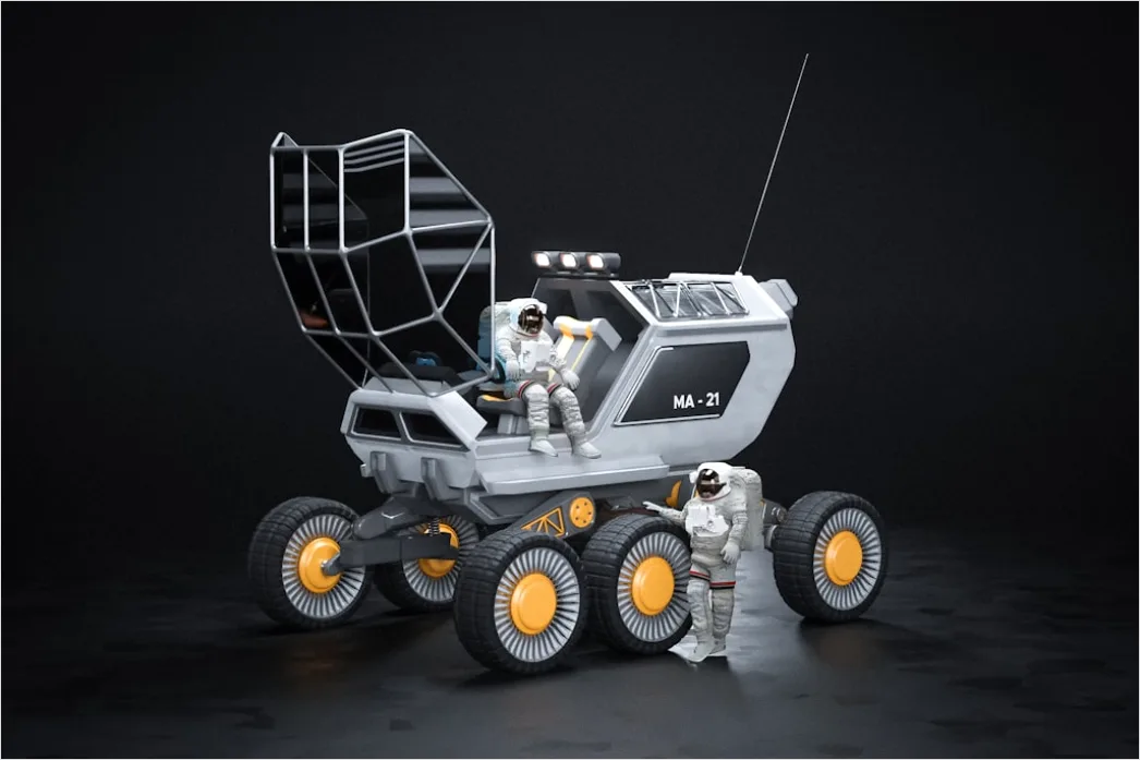 Detail Planet Rover Mars Konzept Bild Rendering Stil Number 20