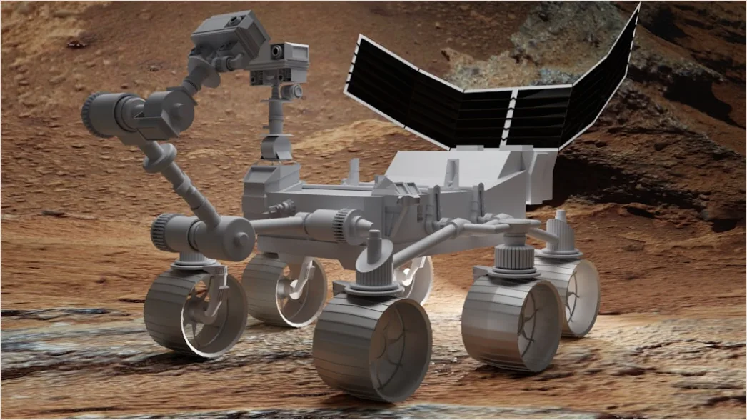 Detail Planet Rover Mars Konzept Bild Rendering Stil Number 3