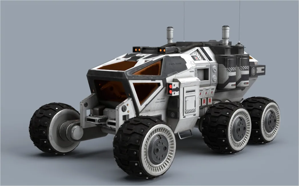 Detail Planet Rover Mars Konzept Bild Rendering Stil Number 8