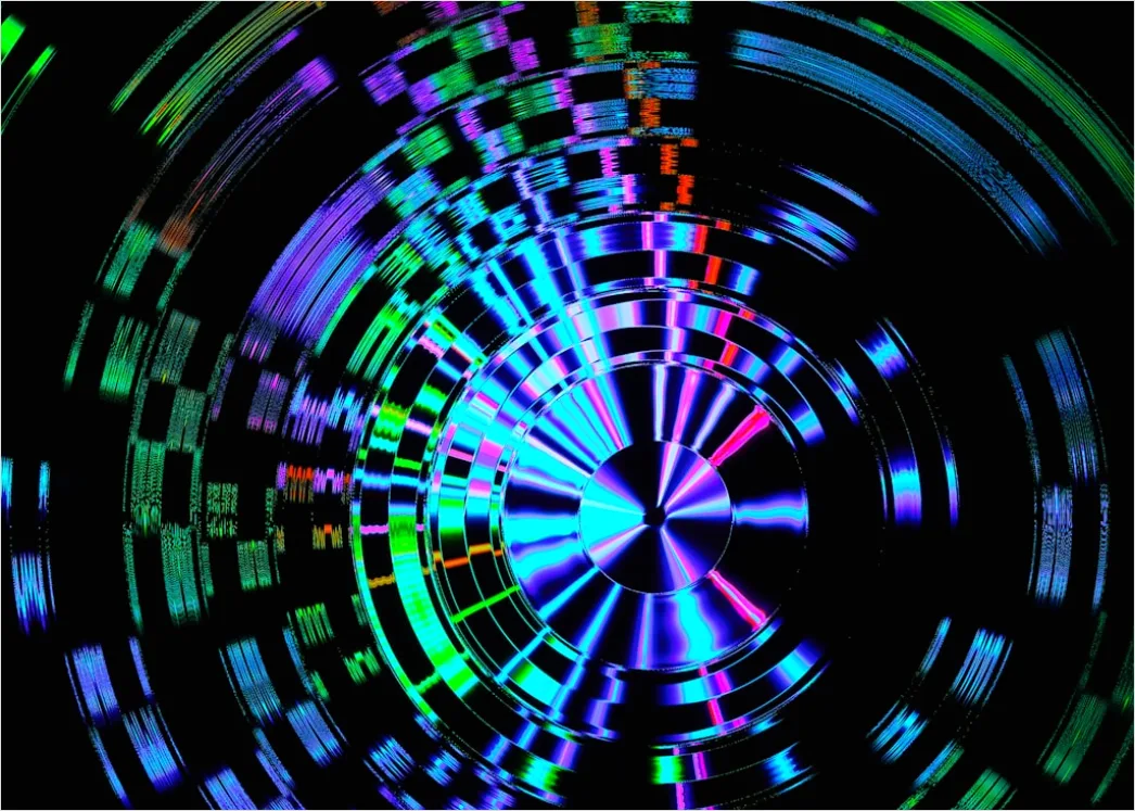 Quantencomputer Konzept Abstrakt Leuchtende Qubits Bild 20fd