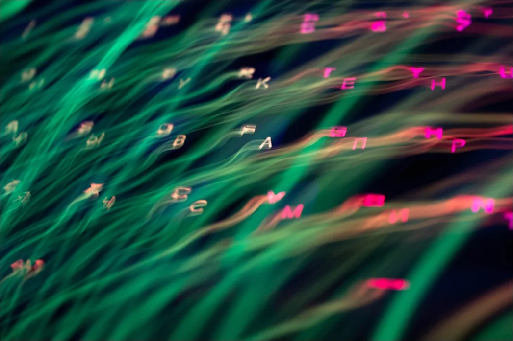 Detail Quantencomputer Konzept Abstrakt Leuchtende Qubits Bild Number 2