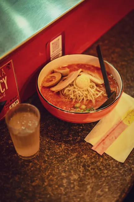 Detail Ramen Schüssel Dampf In Tokio Restaurant Number 14