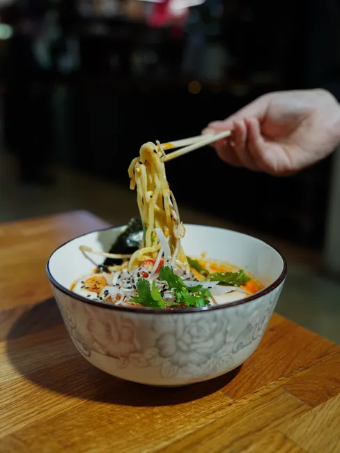 Detail Ramen Schüssel Dampf In Tokio Restaurant Number 15