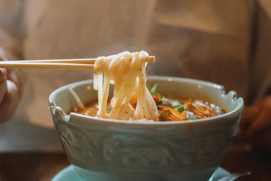 Detail Ramen Schüssel Dampf In Tokio Restaurant Number 3