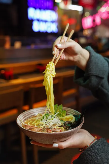 Detail Ramen Schüssel Dampf In Tokio Restaurant Number 4