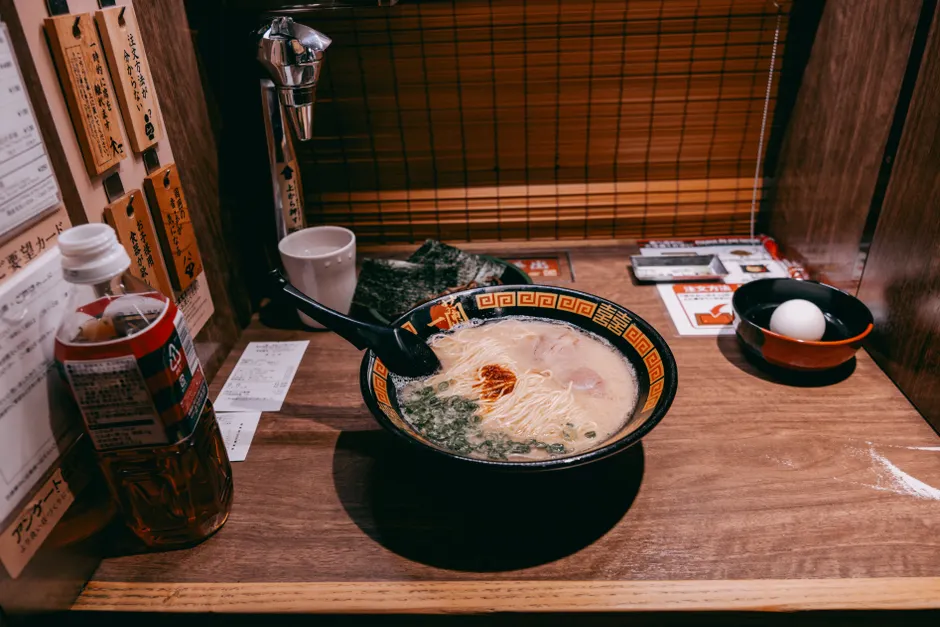 Detail Ramen Schüssel Dampf In Tokio Restaurant Number 9