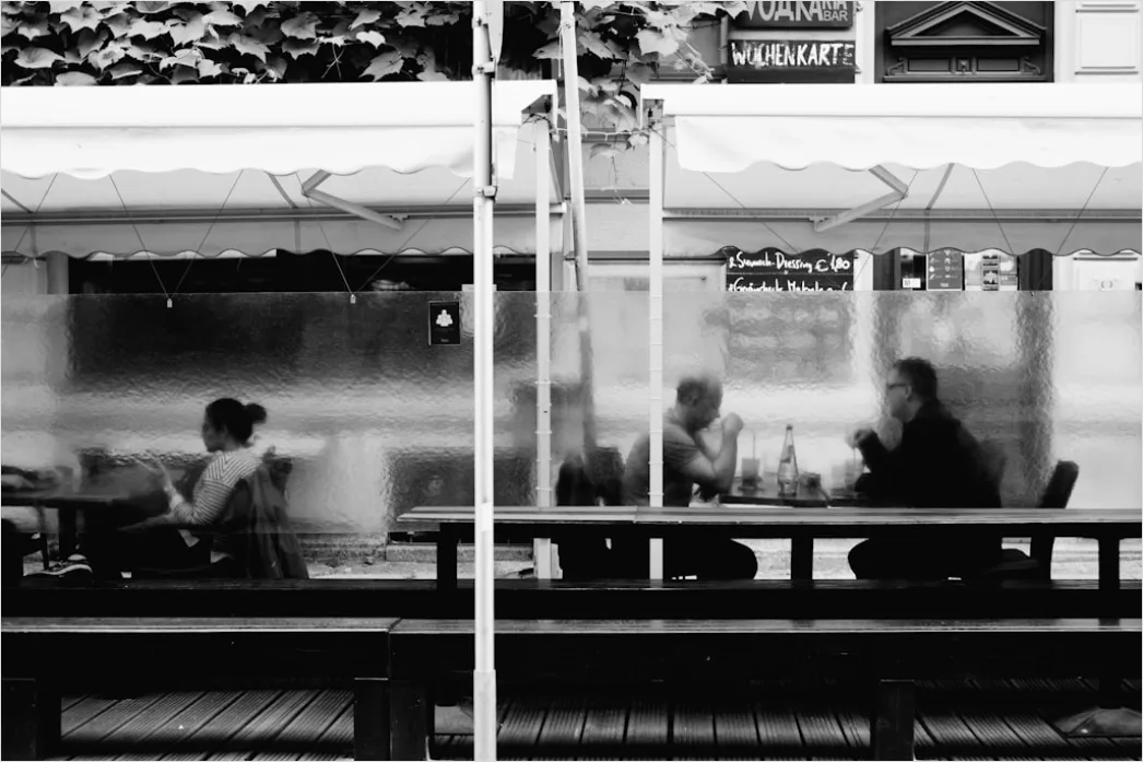 Detail Reiseszene Straßencafé Menschen Unscharf Bokeh Number 12