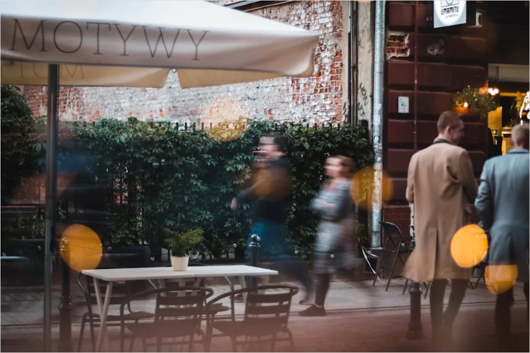 Detail Reiseszene Straßencafé Menschen Unscharf Bokeh Number 17