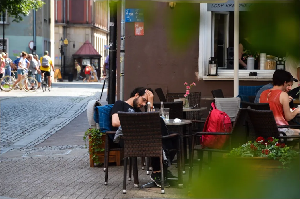 Detail Reiseszene Straßencafé Menschen Unscharf Bokeh Number 3