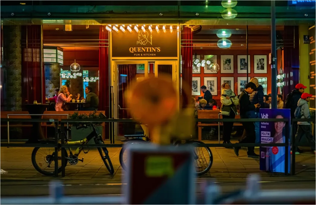 Detail Reiseszene Straßencafé Menschen Unscharf Bokeh Number 5