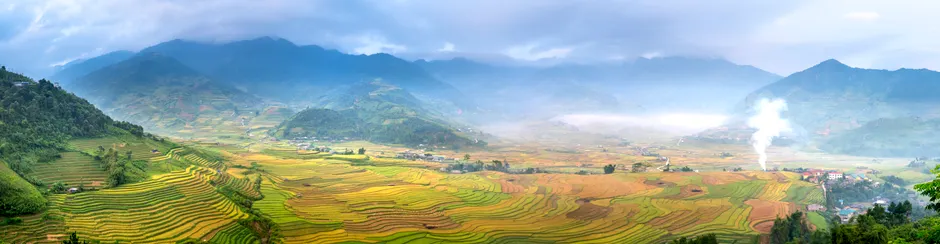 Detail Reisfeld Terrassenlandschaft Asien Panorama Number 6