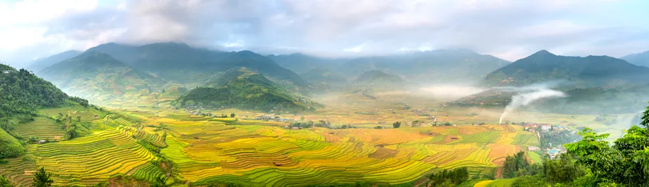 Detail Reisfeld Terrassenlandschaft Asien Panorama Number 7