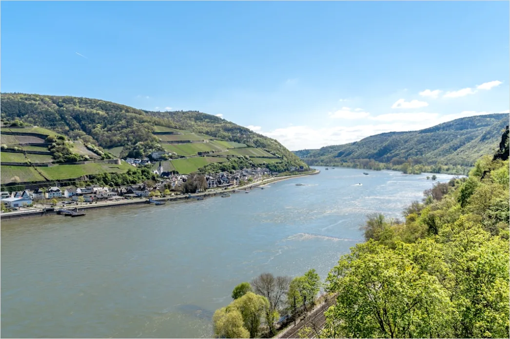 Detail Rheinsteig Wanderweg über Dem Rhein Panorama Number 5