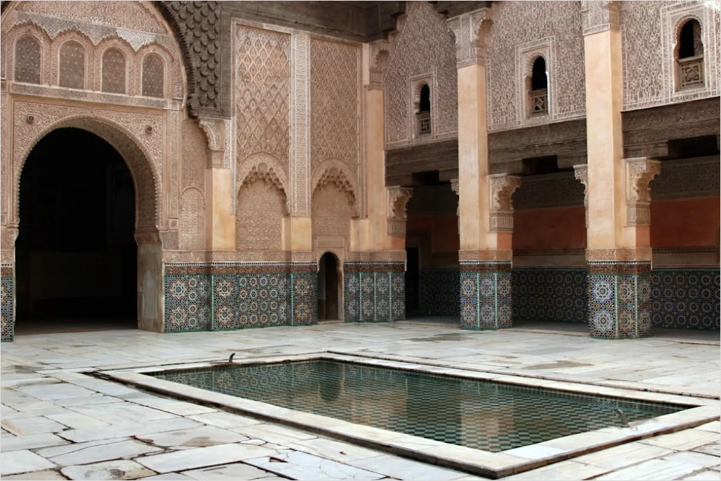 Riads Innenhof Marokko Brunnen Und Mosaik Reise E738