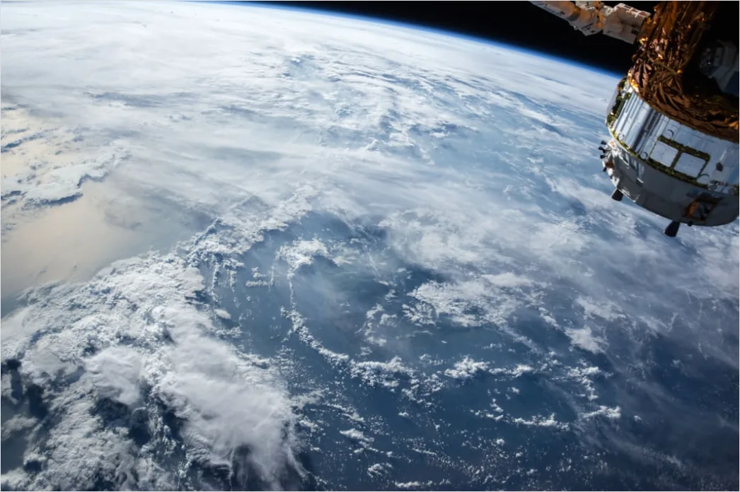 Satellit Im Weltall Erde Hintergrund Bild 067a