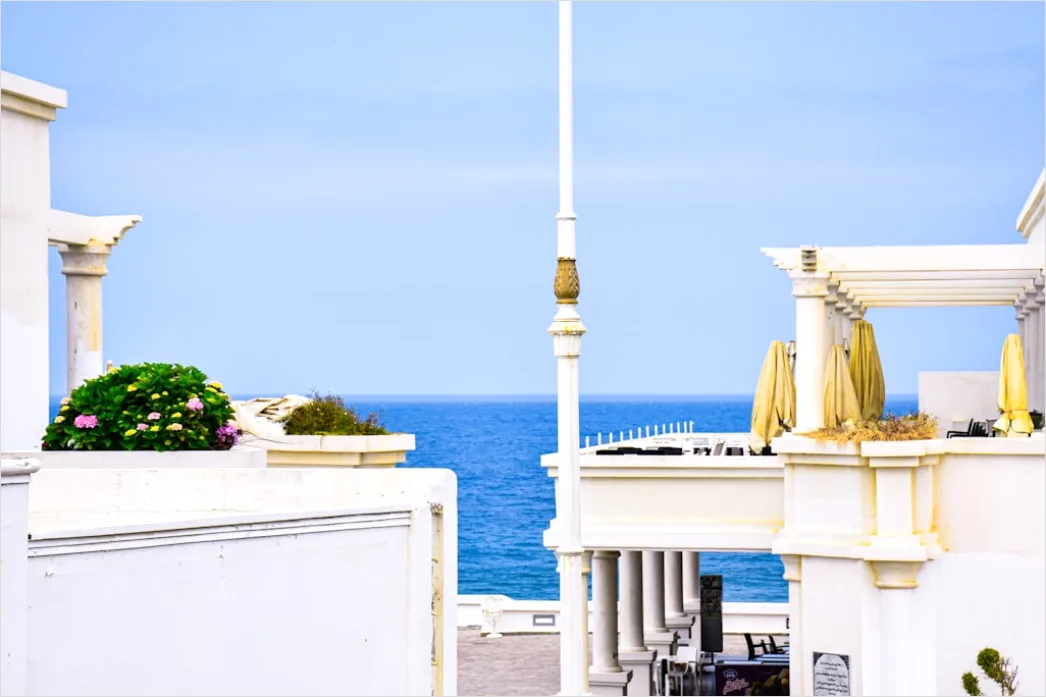 Strandhotel Balkon Blick Aufs Meer Sommer 8df9
